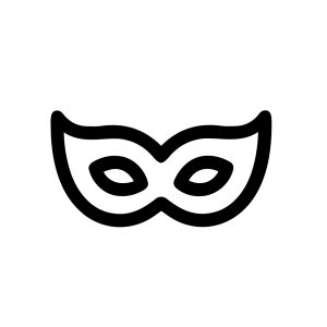 Simple Outline Carnival Mask Graphic Element Costume Party Icon