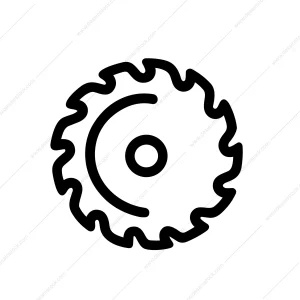 Simple Handdrawn Saw Blade Outline Icon Tool for Woodworking