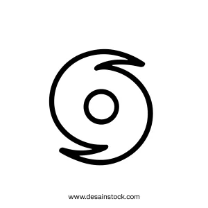 Simple Line Hurricane Warning Symbol Weather Forecast Sign Icon