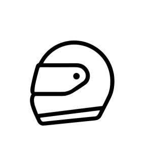 Simple Outline Motorcycle Helmet Protection Equipment Headwear Line Art Icon