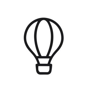 Minimalist Outline Hot Air Balloon Travel Element Simple Icon