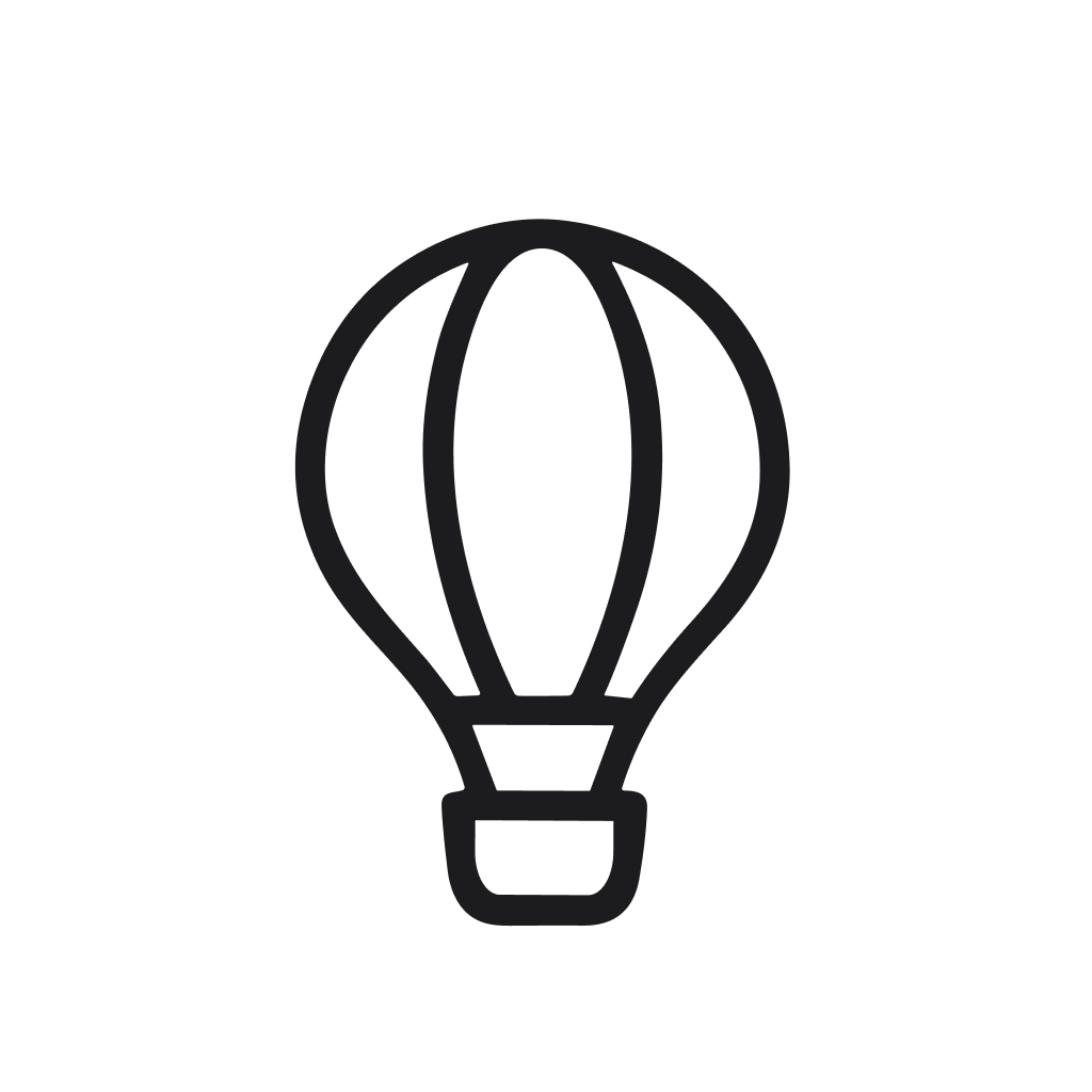 Minimalist Outline Hot Air Balloon Travel Element Simple Icon