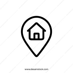 Simple Outline Home Location Symbol Sign Shape Icon for Navigation