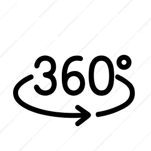 Simple Outline Directional 360 Degree Rotation Arrow Circle Icon Symbol