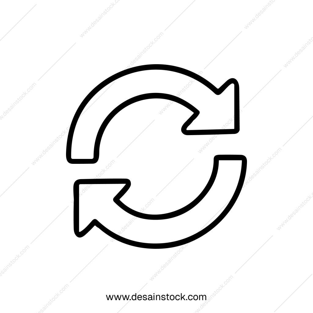 Outline Simple Circle Arrow Loop Shape Refresh Icon