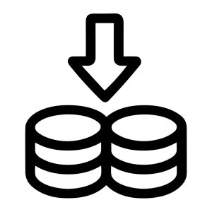 Simple Lineart Coin Stacking with Arrow Symbol Investment Banking Icon