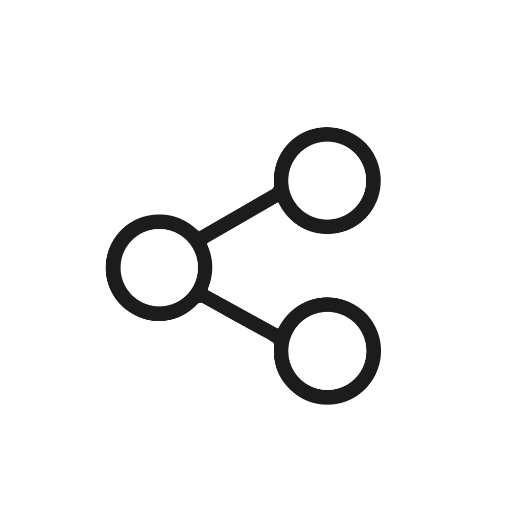 Minimalist Outline Connected Circle Structure Diagram Graphic Simple Connection Icon