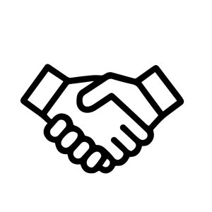 Simple Line Art Handshake Symbol Partnership Deal Agreement Icon Design