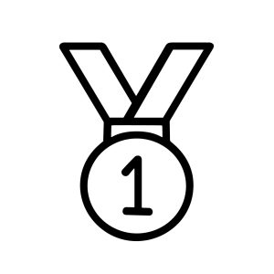 Simple Outline Medal Number One Award Reward Achievement Icon Graphic
