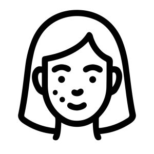 Simple Line Art Woman Face with Acne Skin Problem Illustration