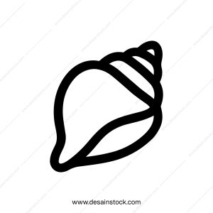 Simple Line Art Seashell Icon Shellfish Coastal Graphic Illustration