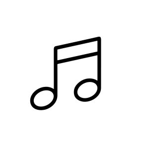 Simple Outline Musical Note Sign Shape Icon Symbol Element