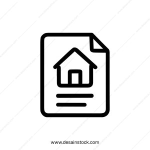 Outline Simple House Document Real Estate Contract Shape Icon Symbol