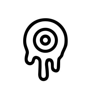 Minimalist Outline Dripping Eyeball Graphic Element Creepy Horror Theme Illustration