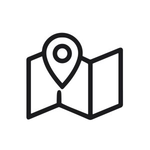 Simple Outline Folded Map with Location Pin Marker Icon Symbol