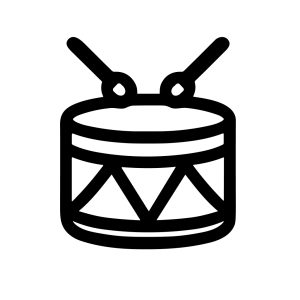 Simple Outline Musical Drum Instrument Percussion Line Art Icon