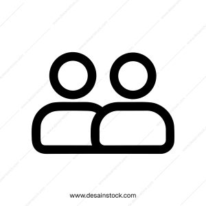 Simple Outline Group of People Minimalist Flat Style Icon Design