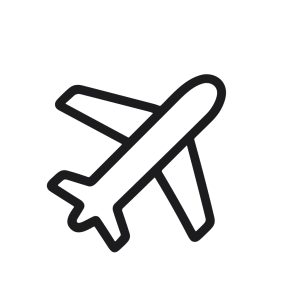 Simple Outline Airplane Flying Journey Travel Sign Shape Icon Design