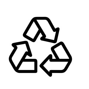 Simple Outline Arrows Recycle Symbol Shape Icon for Environment Concept