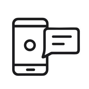 Minimalist Outline Mobile Phone Message Bubble Communication Technology Icon