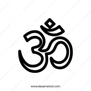 Simple Line Drawing Om Symbol Spiritual Sign Icon Graphic
