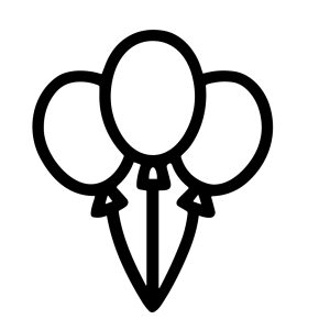 Minimalist Line Art Bunch of Balloons Celebration Event Decoration Element