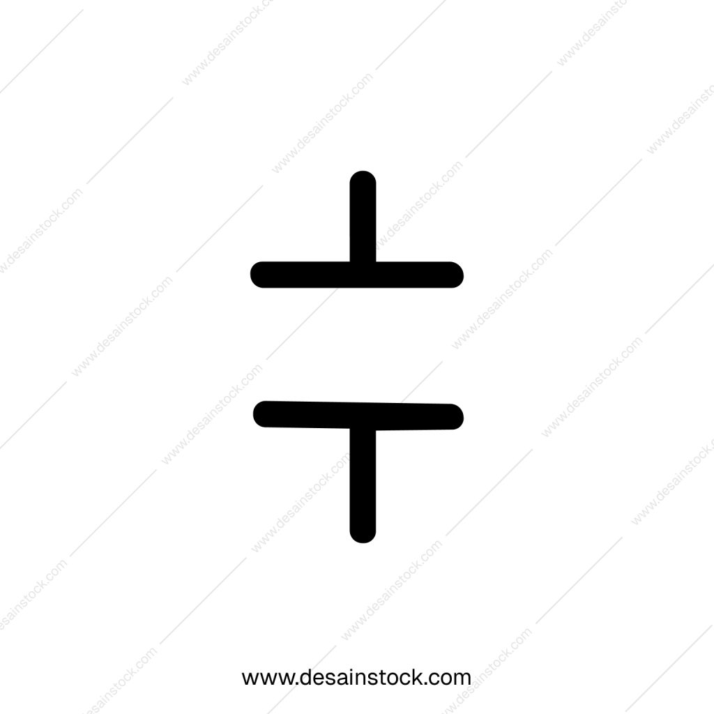 Simple Line Style Capacitor Electronic Component Schematic Symbol Icon
