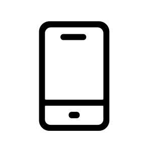 Simple Outline Mobile Phone Icon with Minimalist Style for App Design