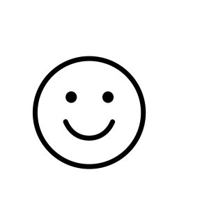 Minimalist Line Art Happy Face Emoticon Expression Icon Sign