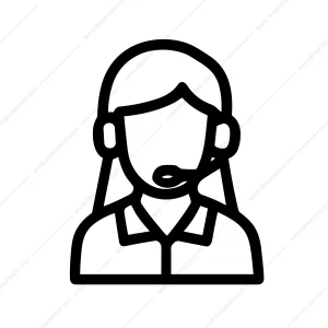 Outline Simple Female Customer Support Line Art Service Icon Design