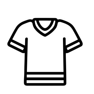 Simple Outline Fashionable T-Shirt Apparel Icon with Short Sleeves and Collar
