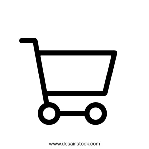 Simple Outline Shopping Cart Trolley Market Purchase Line Icon Graphic