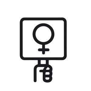 Outline Minimalist Woman Empowerment Sign Symbol Icon Hand Drawing
