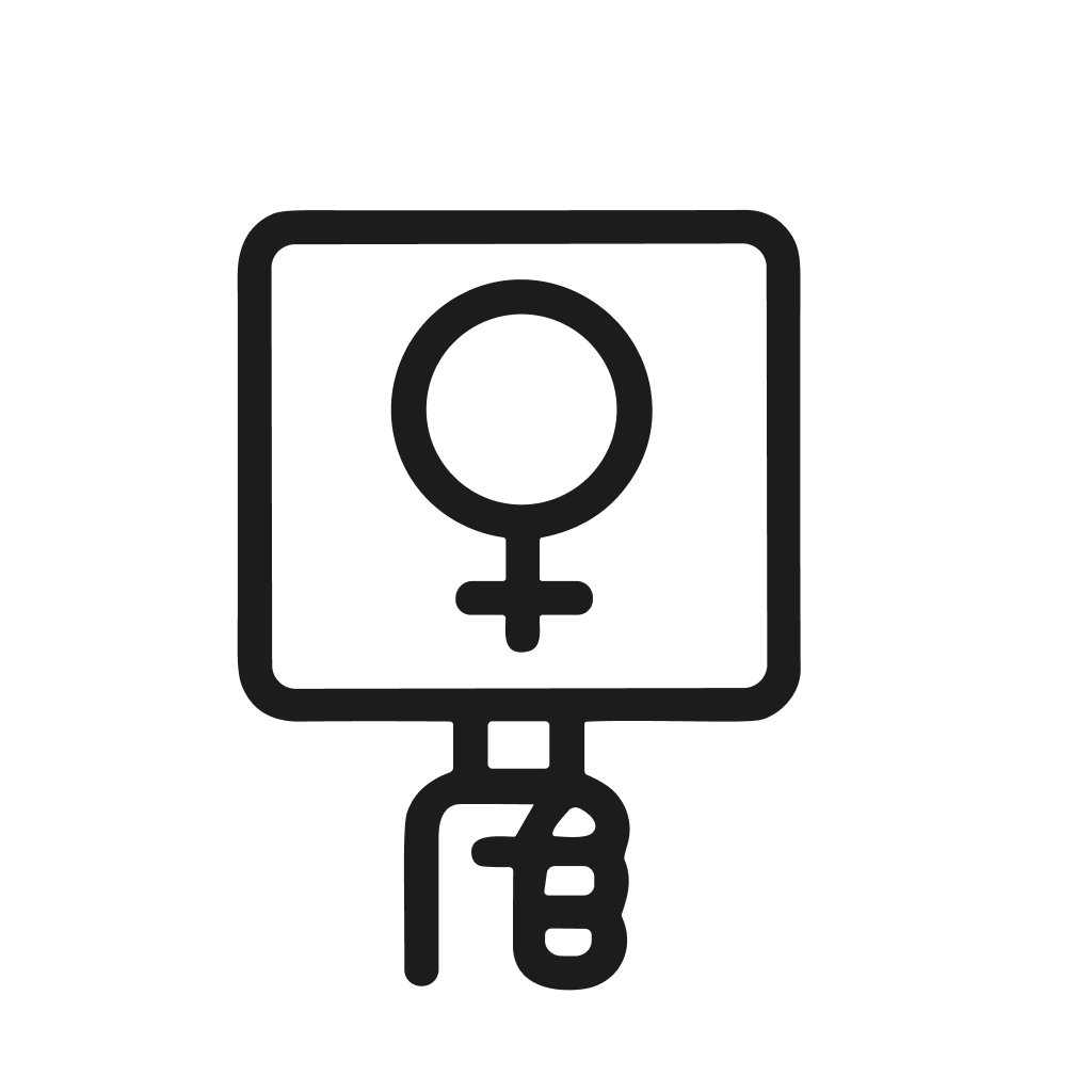 Outline Minimalist Woman Empowerment Sign Symbol Icon Hand Drawing