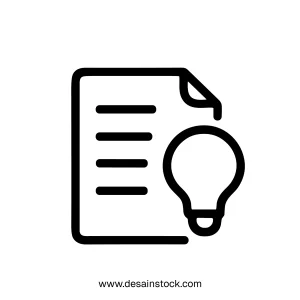 Simple Line Document Idea Lightbulb Symbol Icon Business