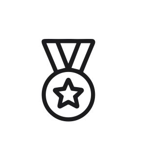 Minimalist Line Art Star Centered Medal Achievement Reward Symbol Icon