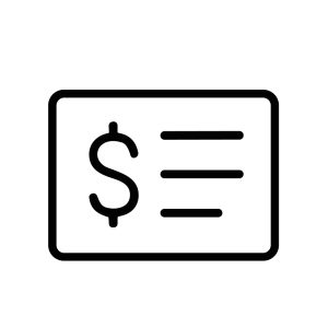 Minimalist Outline Payment Check Line Art Dollar Symbol Card Icon