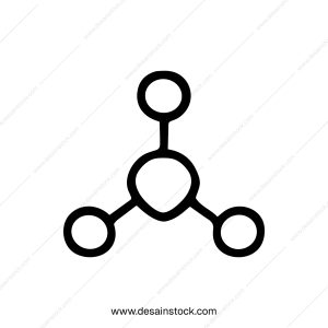 Simple Outline Molecular Structure Diagram Connection Arrangement Icon
