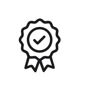 Minimalist Lineart Award Ribbon Checkmark Approved Quality Guarantee Icon