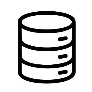 Simple Line Style Database Storage System Server Thin Icon