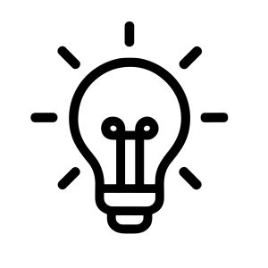 Minimalist Line Lightbulb Idea Concept Creative Innovation Lamp Icon