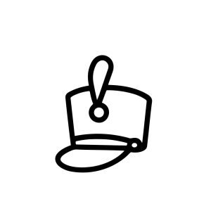 Simple Outline Handdrawn Hat with Exclamation Mark, Decoration Element Icon