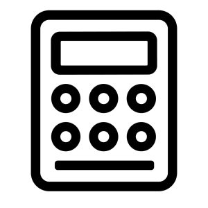 Simple Outline Calculator Device with Display and Button Icon Design