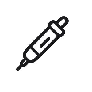 Simple Outline Medical Syringe Injection Tool Line Art Icon Design