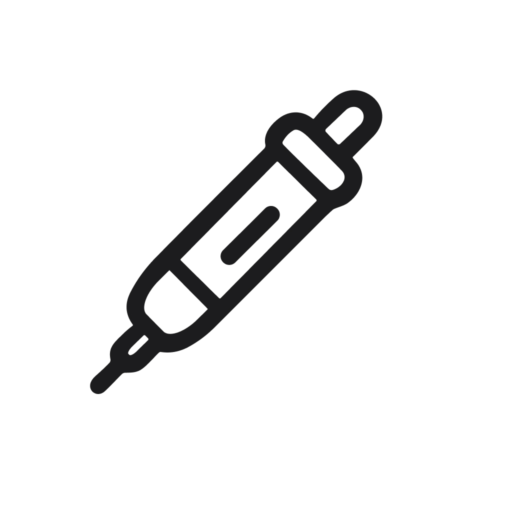 Simple Outline Medical Syringe Injection Tool Line Art Icon Design