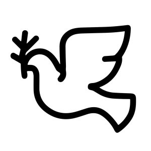 Simple Outline Flying Dove Holding Olive Branch Peace Symbol Icon