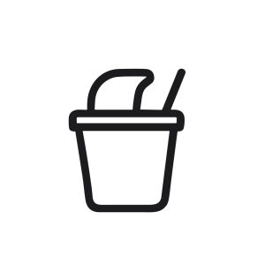 Simple Outline Sweet Treat Cup of Yogurt or Ice Cream Dessert