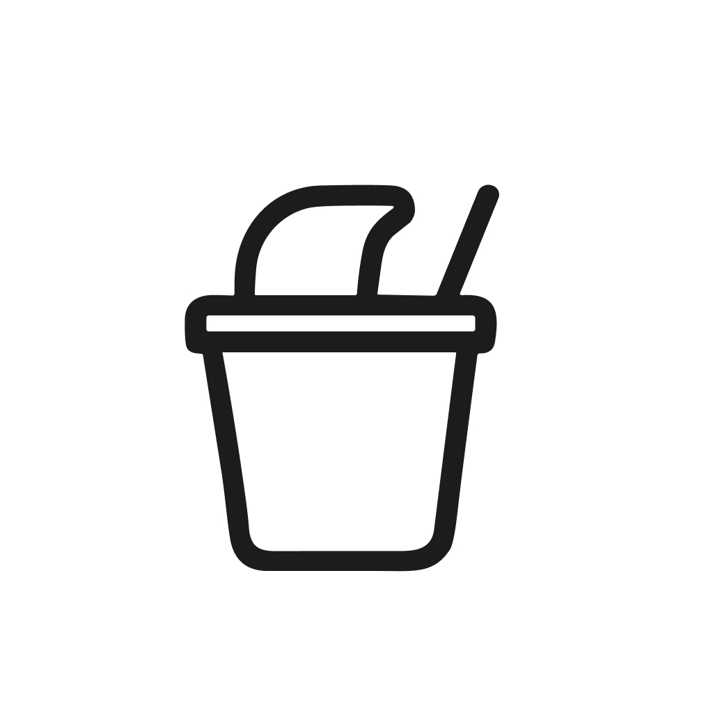 Simple Outline Sweet Treat Cup of Yogurt or Ice Cream Dessert