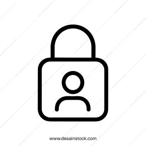 Outline Simple User Lock Icon with Rounded Square Shape and Profile Symbol