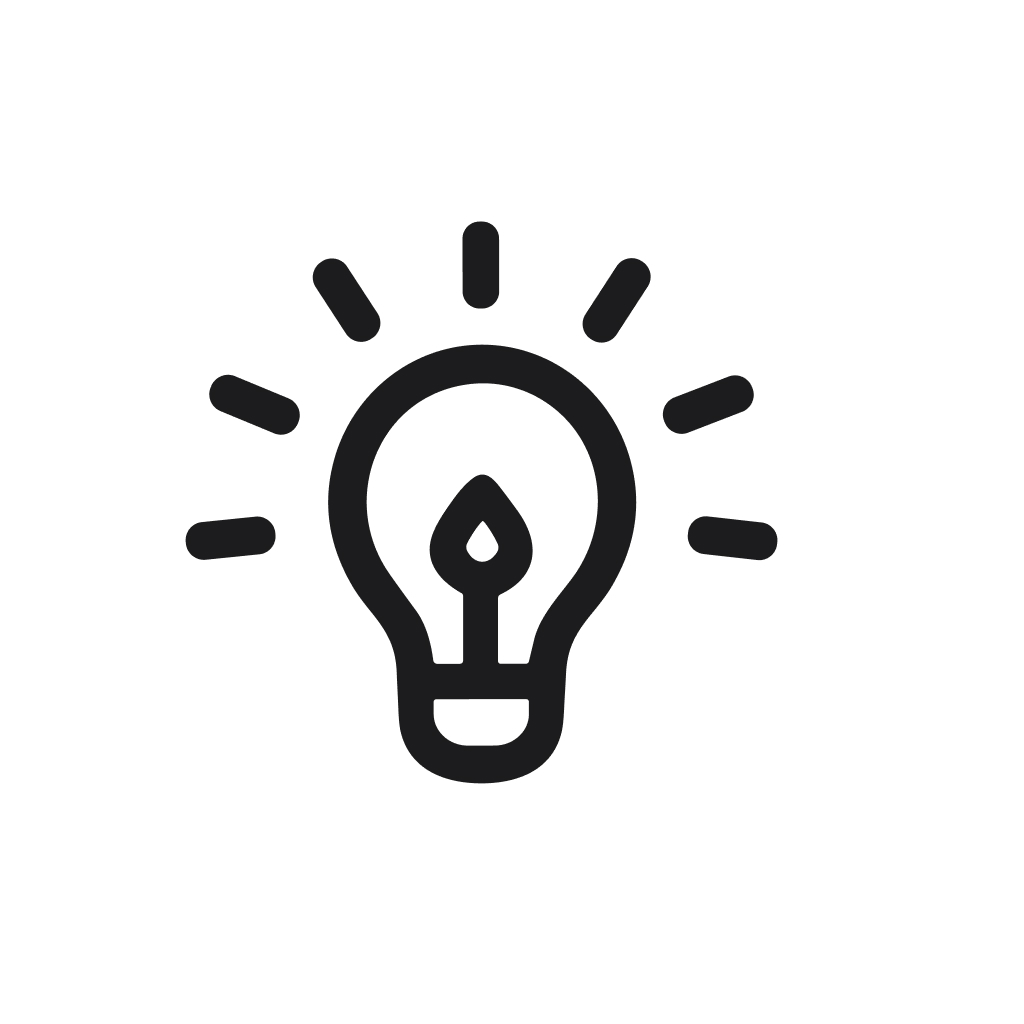 Minimalist Outline Lightbulb Idea Creative Thinking Symbol Shape Icon Element